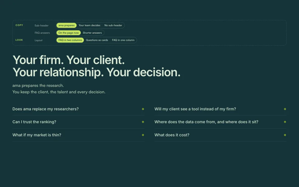Preview of the FAQ lab